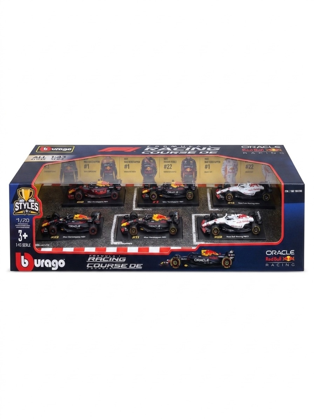 Bburago 1:43 Red Bull Racing Set 6 Cars Max Verstappen Sergio Perez Special Ed